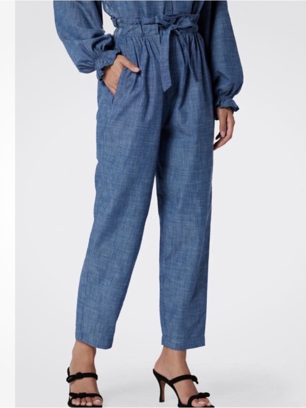 Joie Paperbag Waist Chambray Pants in